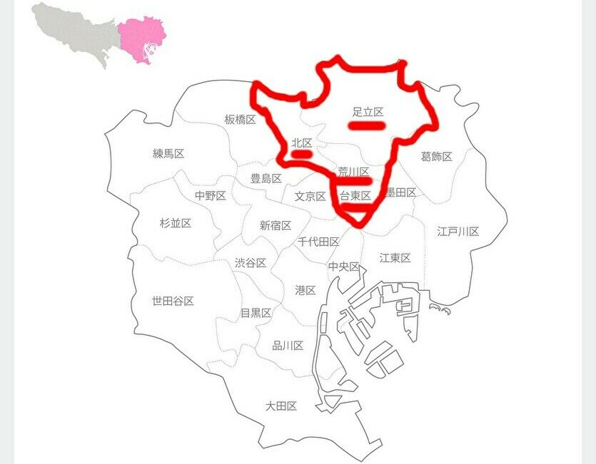 東京２３区 上野近郊 地図